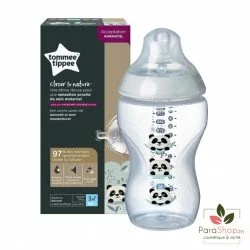 TOMMEE TIPPEE CLOSER TO NATURE BIBERON 340ML - Panda Gris