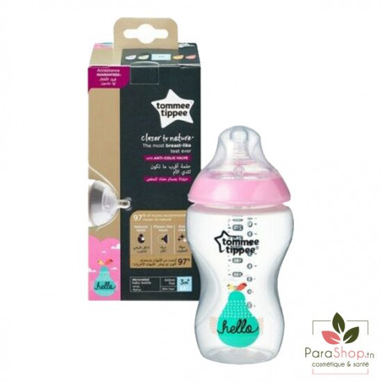 TOMMEE TIPPEE CLOSER TO NATURE BIBERON 340ML - Rose