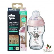 TOMMEE TIPPEE CLOSER TO NATURE BIBERON VERRE 250ML - Lapin Rose TOMMEE TIPPEE CLOSER TO NATURE BIBERON VERRE 250ML - Lapin Rose