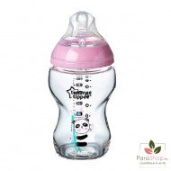 TOMMEE TIPPEE CLOSER TO NATURE BIBERON VERRE 250ML - Panda Rose TOMMEE TIPPEE CLOSER TO NATURE BIBERON VERRE 250ML - Panda Rose