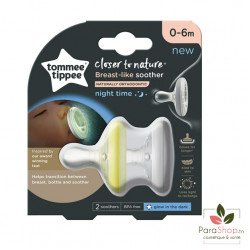 TOMMEE TIPPEE CLOSER TO NATURE BREAST LIKE SUCETTE 0-6M X2 - NUIT TOMMEE TIPPEE CLOSER TO NATURE BREAST LIKE SUCETTE 0-6M X2 - NUIT