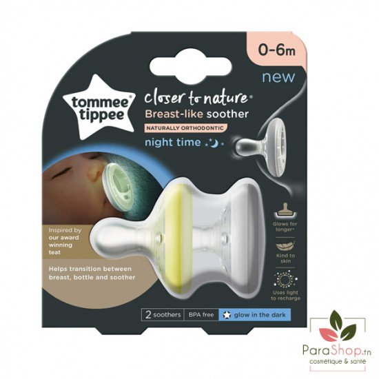 TOMMEE TIPPEE CLOSER TO NATURE BREAST LIKE SUCETTE 0-6M X2 - NUIT