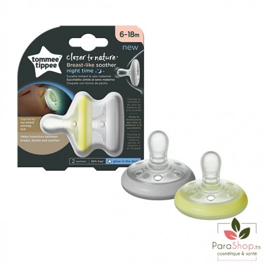 TOMMEE TIPPEE CLOSER TO NATURE BREAST LIKE SUCETTE 6-18M X2 - NUIT