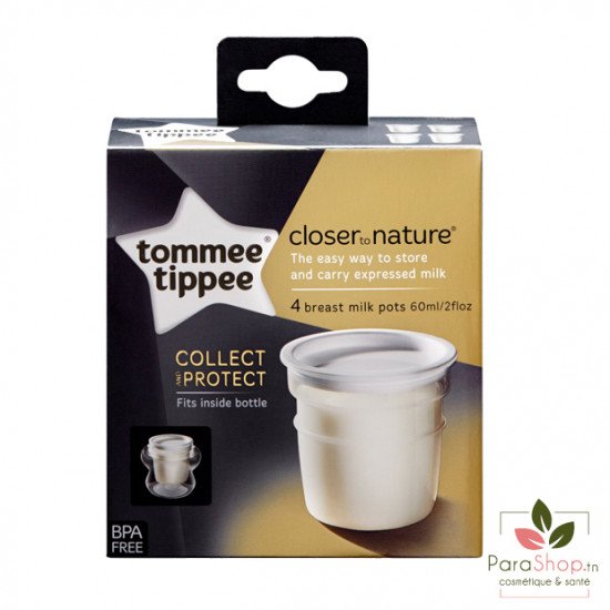 TOMMEE TIPPEE CLOSER TO NATURE POT DE CONSERVATION DE LAIT X4