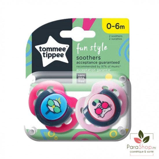 TOMMEE TIPPEE FUN STYLE SUCETTE 0-6M X2