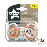 TOMMEE TIPPEE MODA SUCETTE 0-6M X2 - FILLE TOMMEE TIPPEE MODA SUCETTE 0-6M X2 - FILLE