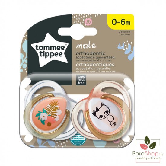 TOMMEE TIPPEE MODA SUCETTE 0-6M X2 - FILLE