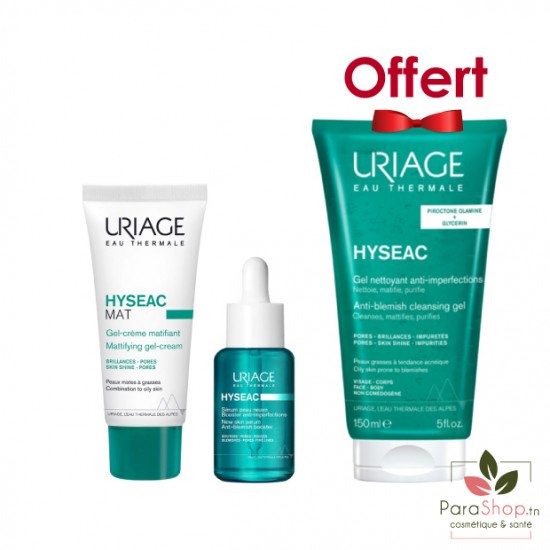 URIAGE PACK HYSEAC SERUM + MAT GEL CREME + Gel Nettoyant 150ML OFFERT URIAGE PACK HYSEAC SERUM + MAT GEL CREME + Gel Nettoyant 150ML OFFERT