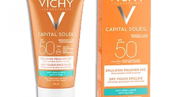Crème Solaire Vichy Idéal Soleil Fluide Matifiant SPF50 - 50 Ml