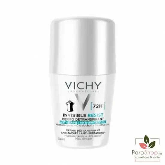 VICHY DEODORANT INVISIBLE RESIST DERMO DETRANSPIRANT 72H Roll On 50ML VICHY DEODORANT INVISIBLE RESIST DERMO DETRANSPIRANT 72H Roll On 50ML