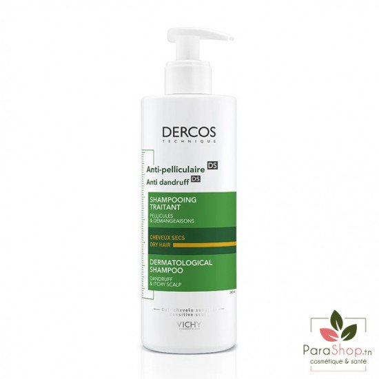 VICHY DERCOS ANTI PELLICULAIRE Shampooing traitant Cheveux secs 390ML