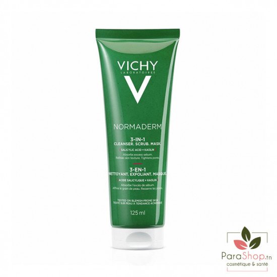 VICHY NORMADERM 3 EN 1 EXFOLIANT + NETTOYANT + MASQUE 125ML