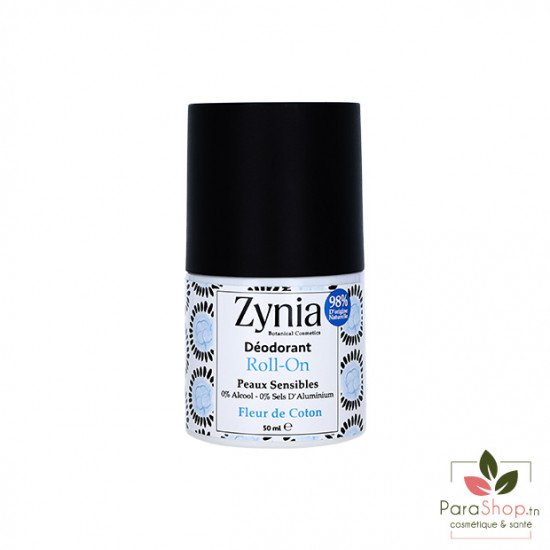 ZYNIA DEODORANT ROLL ON FLEUR DE COTON