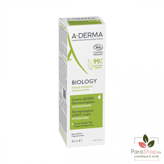 ADERMA BIOLOGY Creme Légère Dermatologique Hydratante 40ML