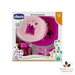 CHICCO ALL YOU NEED SET 12M+ - Coffret Repas Girl CHICCO ALL YOU NEED SET 12M+ - Coffret Repas Girl