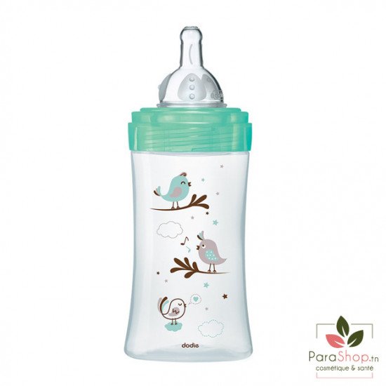 DODIE Biberon Initiation+ Verre - Vert Oiseau 0-6M 270ML