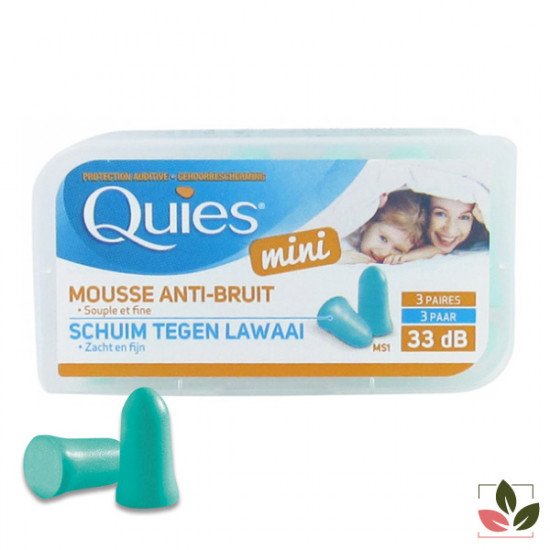 QUIES Mini Mousse Anti Bruit 6 FLUO + 1 Paire