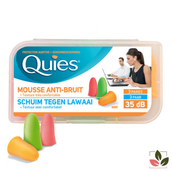 QUIES Protection Auditive mousse Anti bruit  6 FLUO + 1 Paire