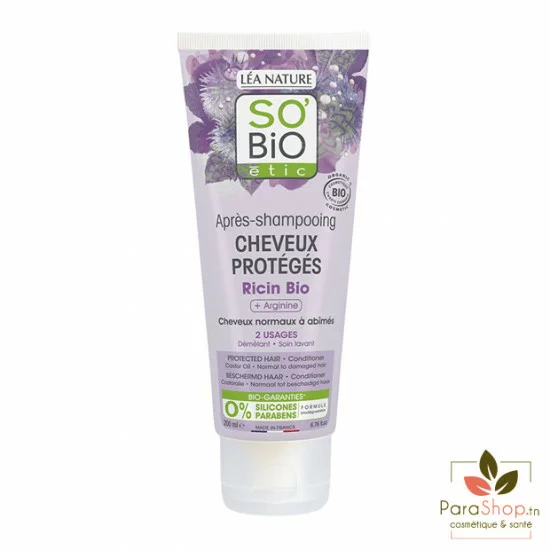 SO BIO APRES SHAMPOOING CHEVEUX PROTEGES RICIN 200ML SO BIO APRES SHAMPOOING CHEVEUX PROTEGES RICIN 200ML