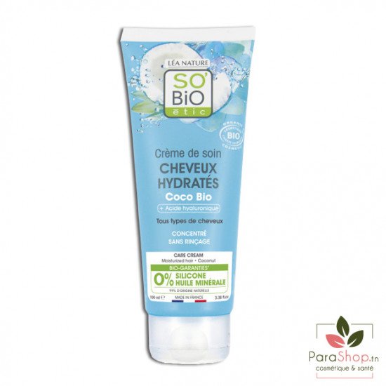 SO BiO Creme Soin Cheveux Hydrates Coco Bio 100ML