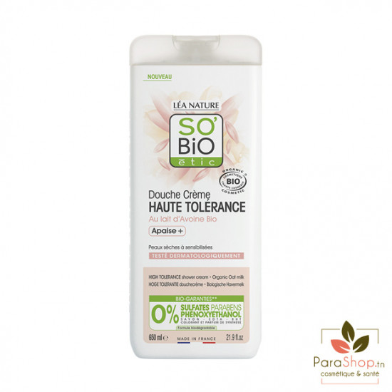 SO BIO Douche Creme Haute Tolerance au Lait d'Avoine 650ML