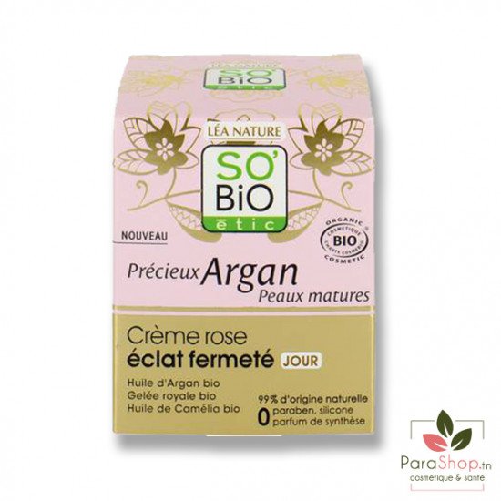 SO BiO Precieux Argan Creme Rose Eclat Fermete Jour 50ML