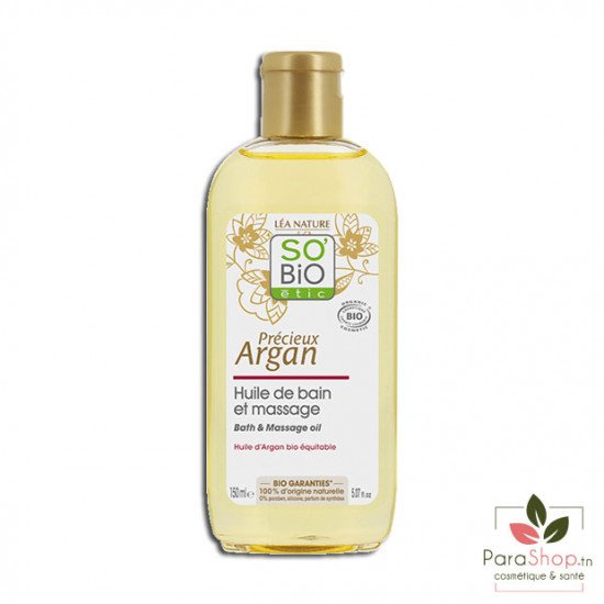 SO BIO PRECIEUX ARGAN Huile de Bain et Massage 150ML