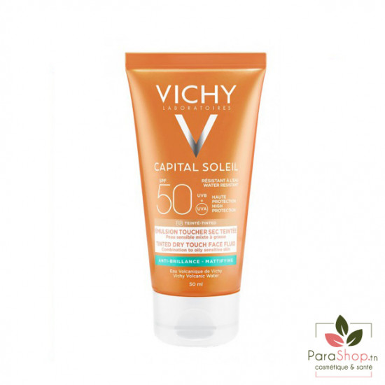 VICHY CAPITAL SOLEIL BB Emulsion Toucher Sec Teintée SPF 50