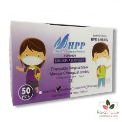 HPP MASQUE CHIRURGICAL ENFANT 50 PCS - BLUE HPP MASQUE CHIRURGICAL ENFANT 50 PCS - BLUE