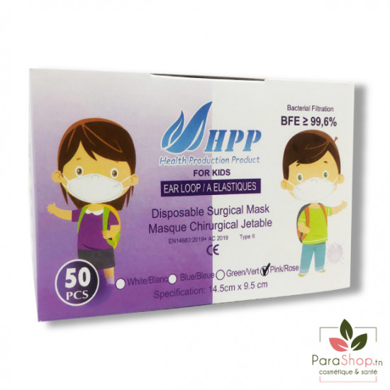 HPP MASQUE CHIRURGICAL ENFANT 50 PCS - PINK