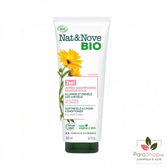 NAT&NOVE BIO 2en1 Apres Shampoing Masque Doux 200ML