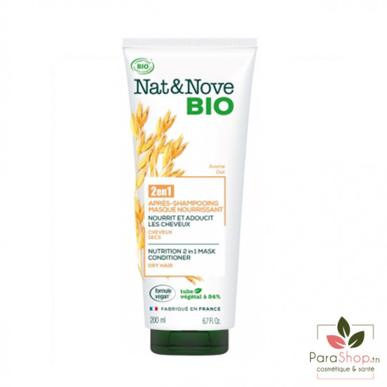 NAT&NOVE BIO 2en1 Apres Shampoing Masque Nourrissant 200ML