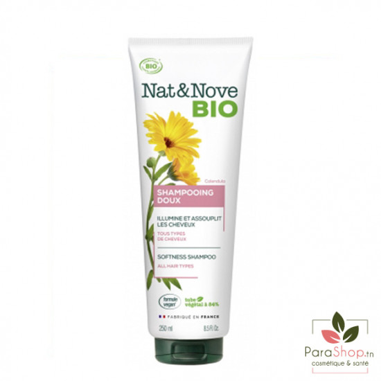 NAT&NOVE BIO Shampoing Doux - Tous Types de Cheveux 250ML