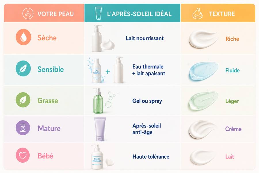 après-soleil choisir type peau